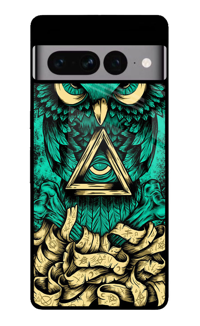 Green Owl Google Pixel 7 Pro Glass Case