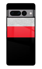 Tri Color Pattern Google Pixel 7 Pro Glass Case Back Cover by Casekaro