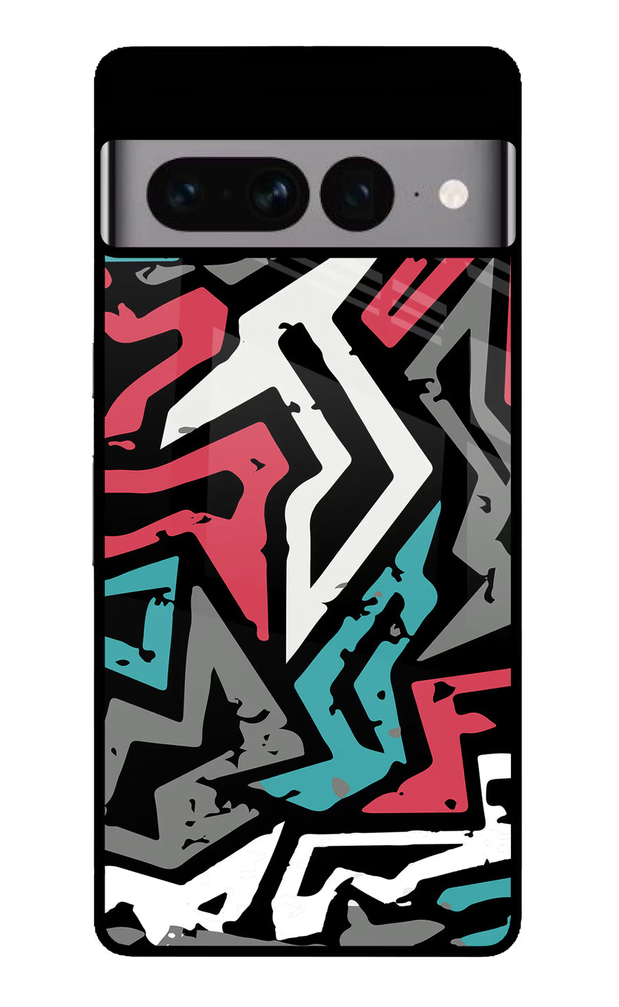 Geometric Graffiti Google Pixel 7 Pro Back Cover, Glass case