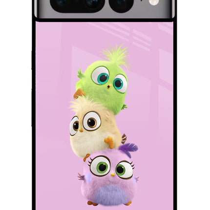 Cute Little Birds Google Pixel 7 Pro Glass Case Back Cover by Casekaro