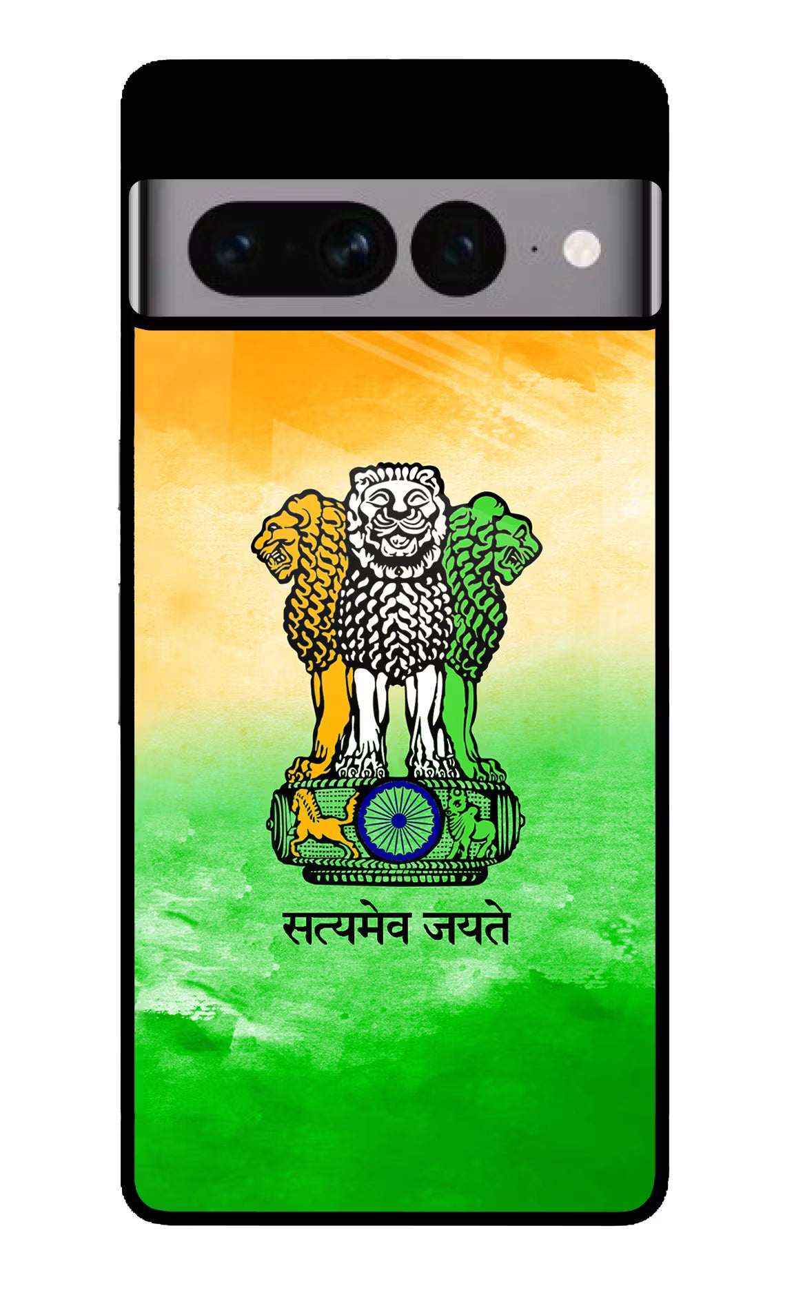 Satyamev Jayate Flag Google Pixel 7 Pro Glass Case Back Cover by Casekaro
