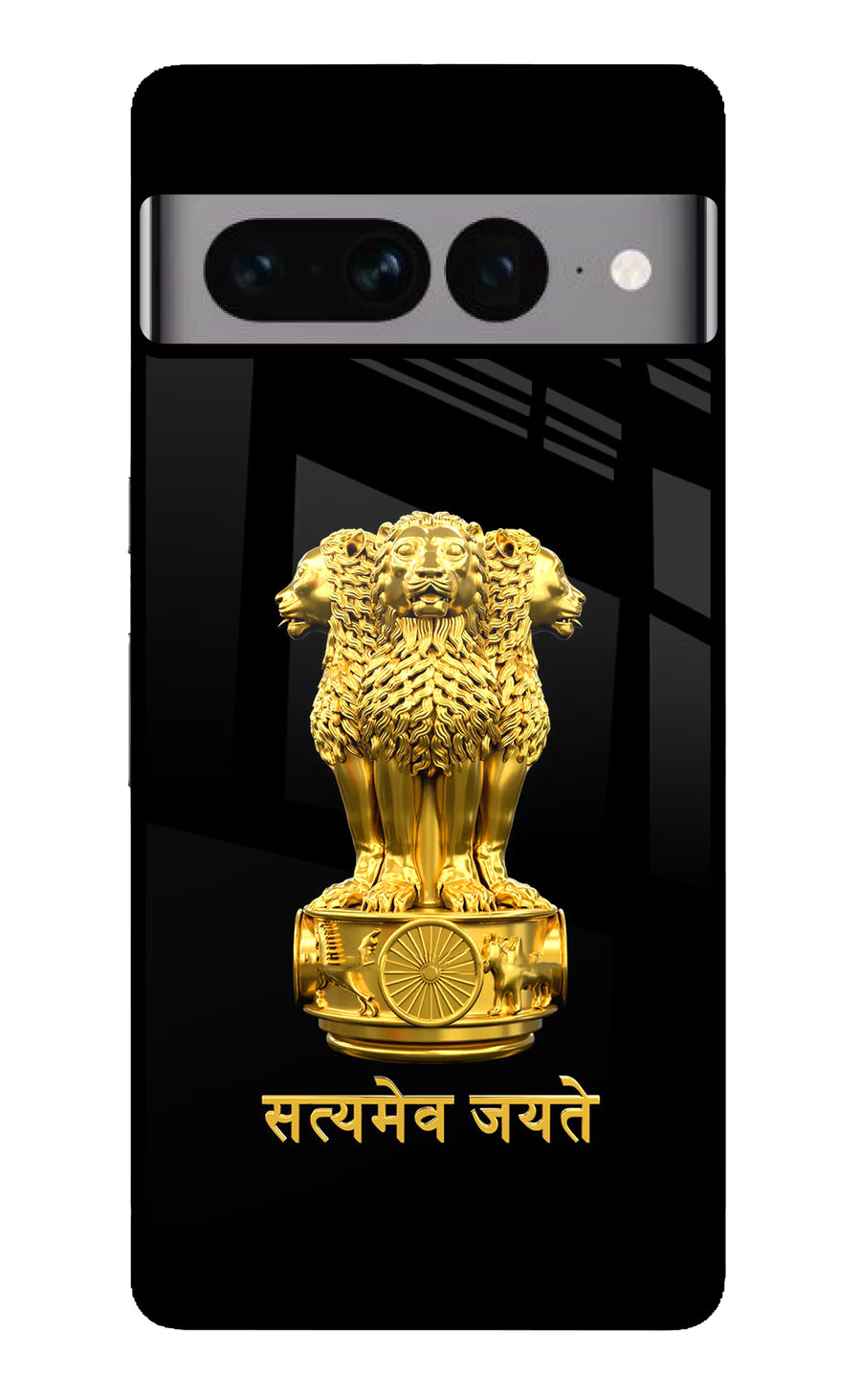 Satyamev Jayate Golden Google Pixel 7 Pro Back Cover, Glass case