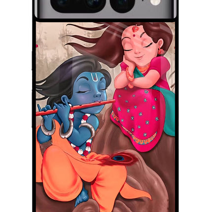 Radhe Krishna Google Pixel 7 Pro Glass Case Back Cover by Casekaro