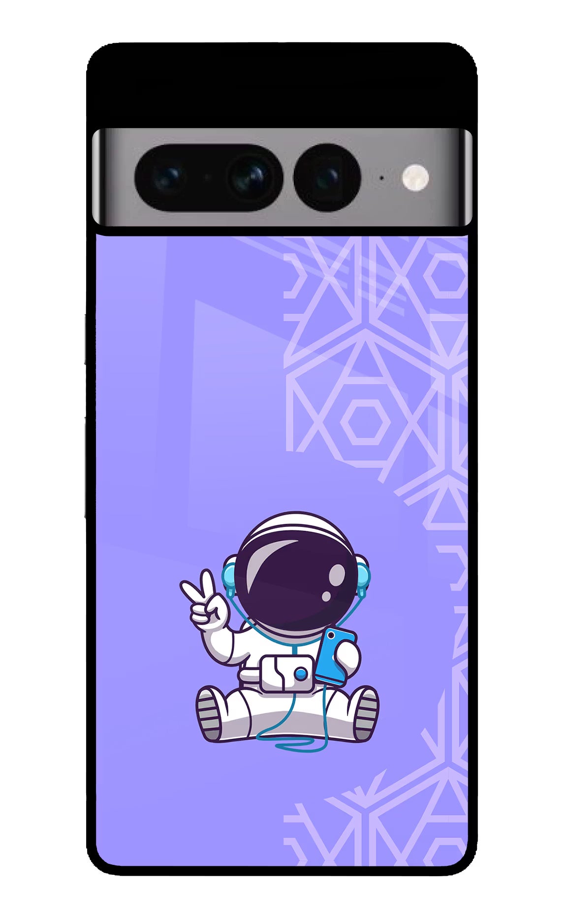 Cute Astronaut Chilling Google Pixel 7 Pro Glass Case Back Cover by Casekaro
