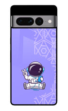 Cute Astronaut Chilling Google Pixel 7 Pro Glass Case