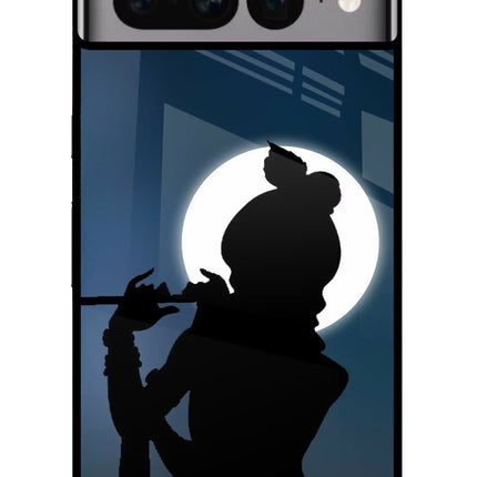 Shri Krishna Silhouette Google Pixel 7 Pro Glass Case Back Cover by Casekaro