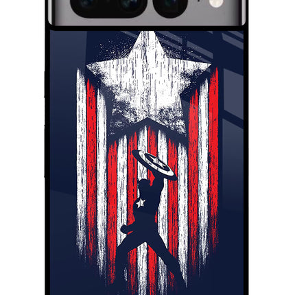 Captain America Marvel Art Google Pixel 7 Pro Glass Case Back Cover by Casekaro