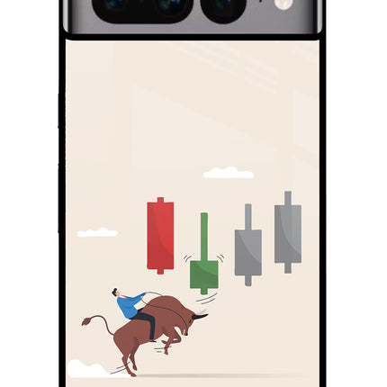 Bull Trading Momentum Google Pixel 7 Pro Glass Case Back Cover by Casekaro