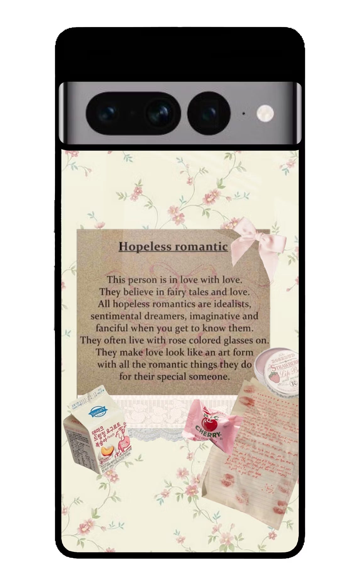 Hopeless Romantic Google Pixel 7 Pro Glass Case Back Cover by Casekaro