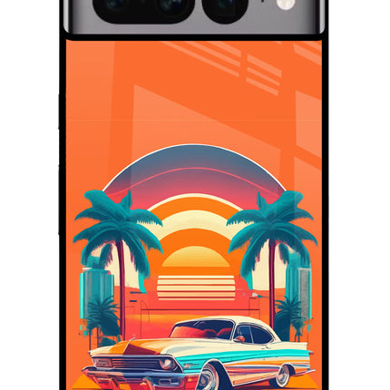 Palm Drive 80s Google Pixel 7 Pro Glass Case