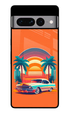 Palm Drive 80s Google Pixel 7 Pro Glass Case