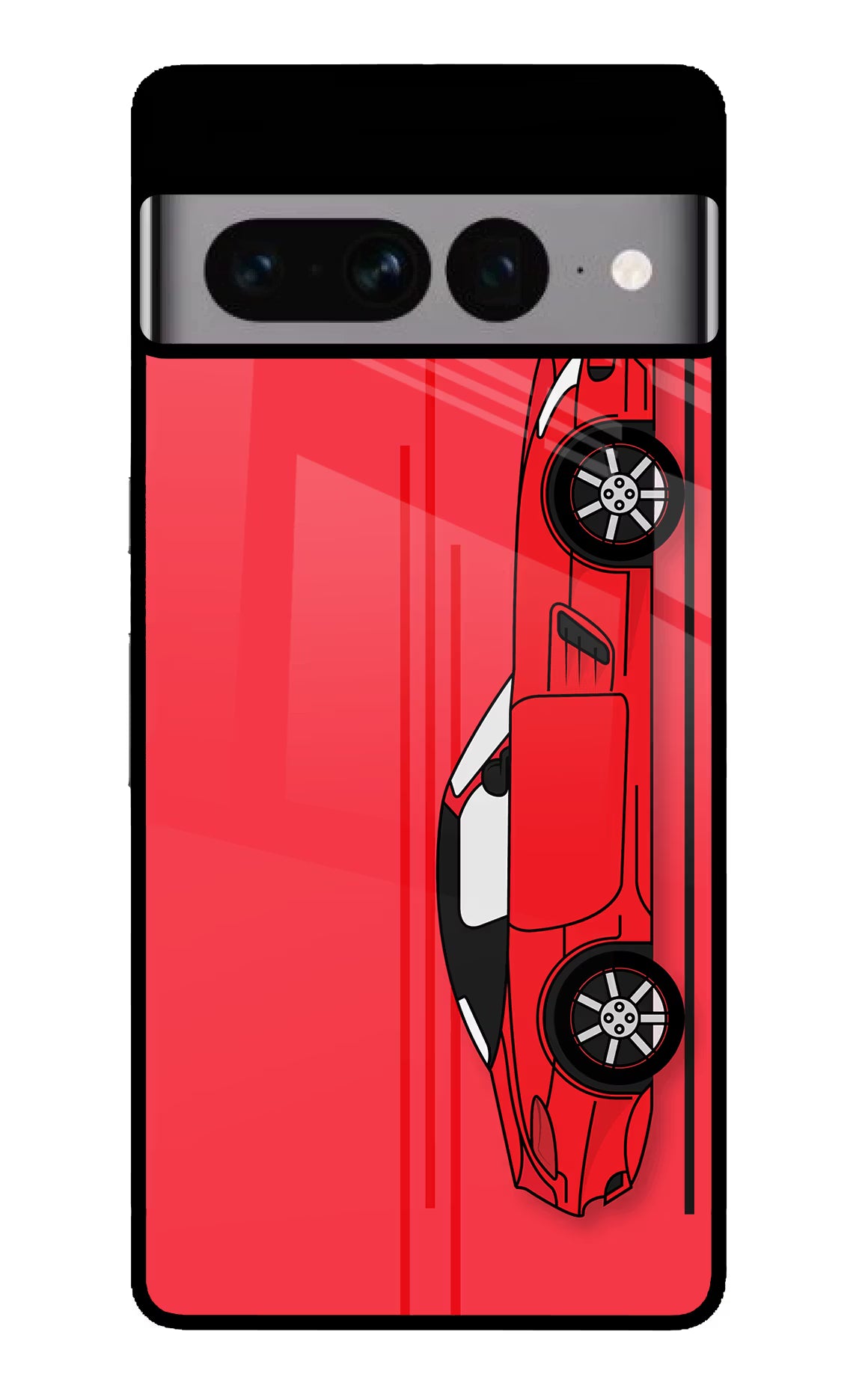 Red Velocity Google Pixel 7 Pro Glass Case