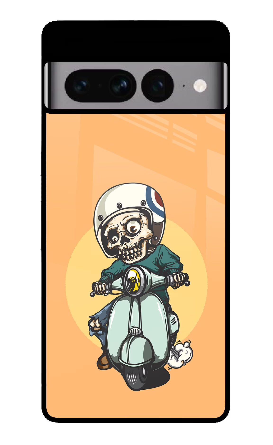 Undead Biker Google Pixel 7 Pro Glass Case Back Cover by Casekaro