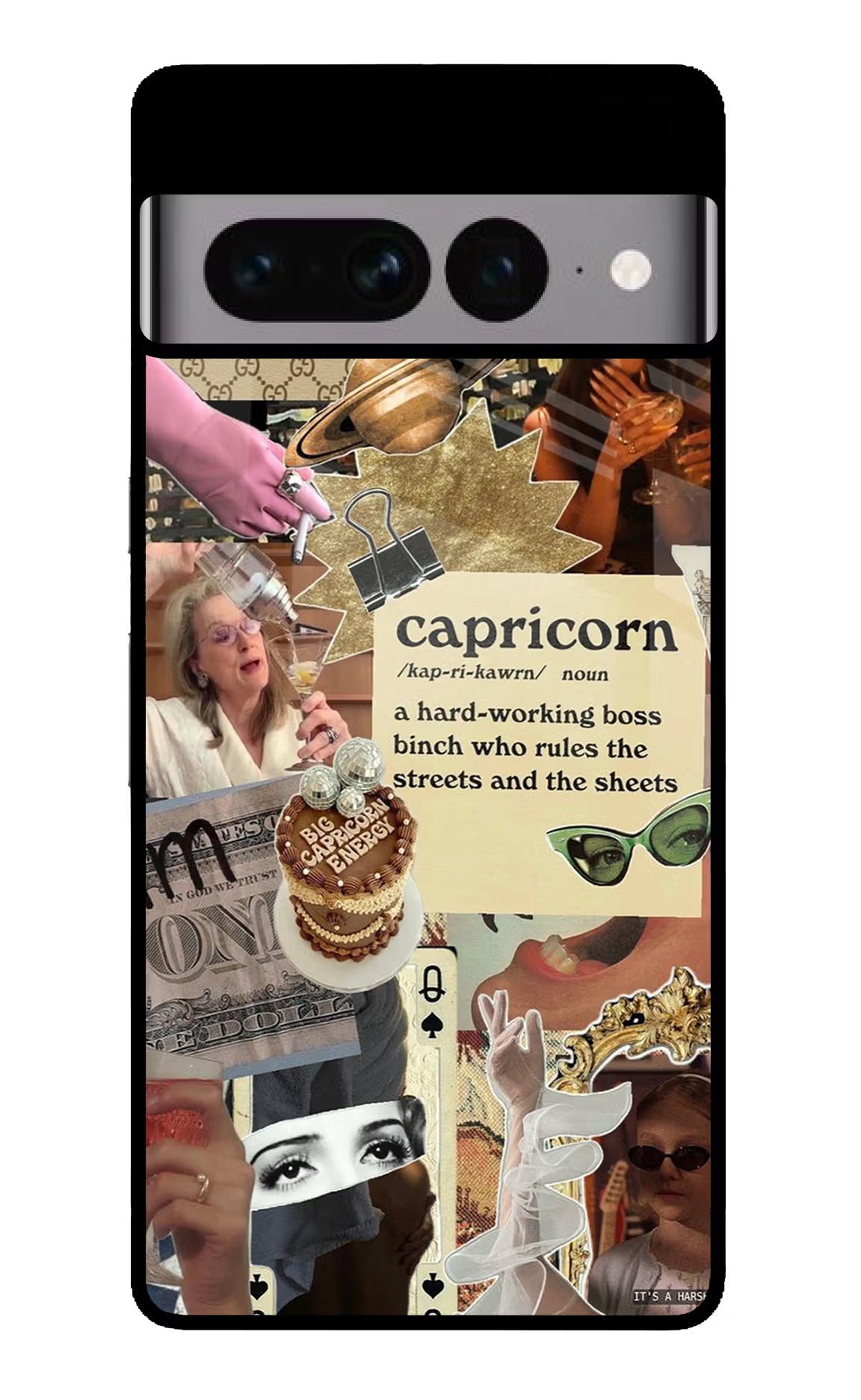 Capricorn Zodiac Google Pixel 7 Pro Glass Case Back Cover by Casekaro