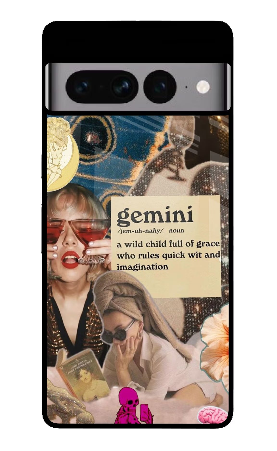 Gemini Zodiac Google Pixel 7 Pro Glass Case Back Cover by Casekaro