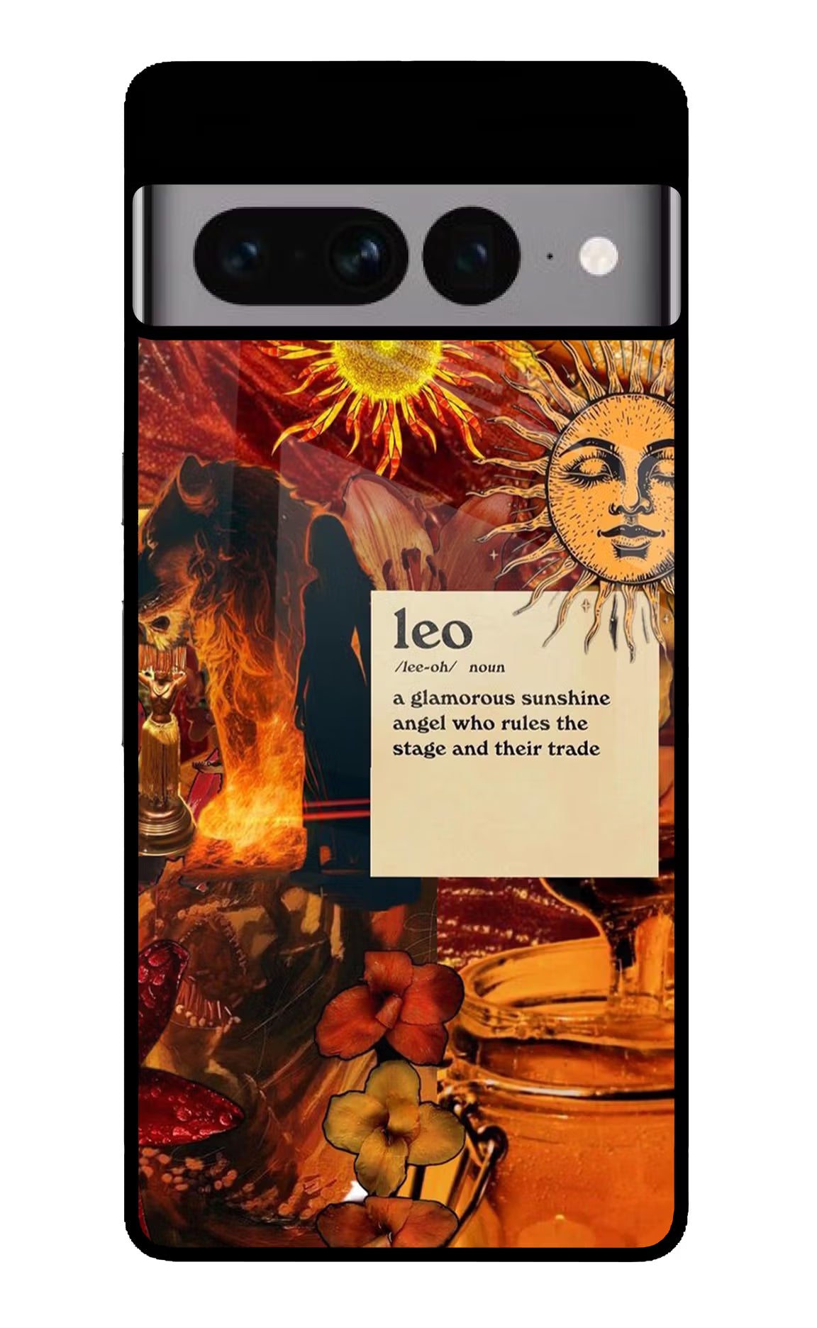 Leo Zodiac Google Pixel 7 Pro Glass Case Back Cover by Casekaro