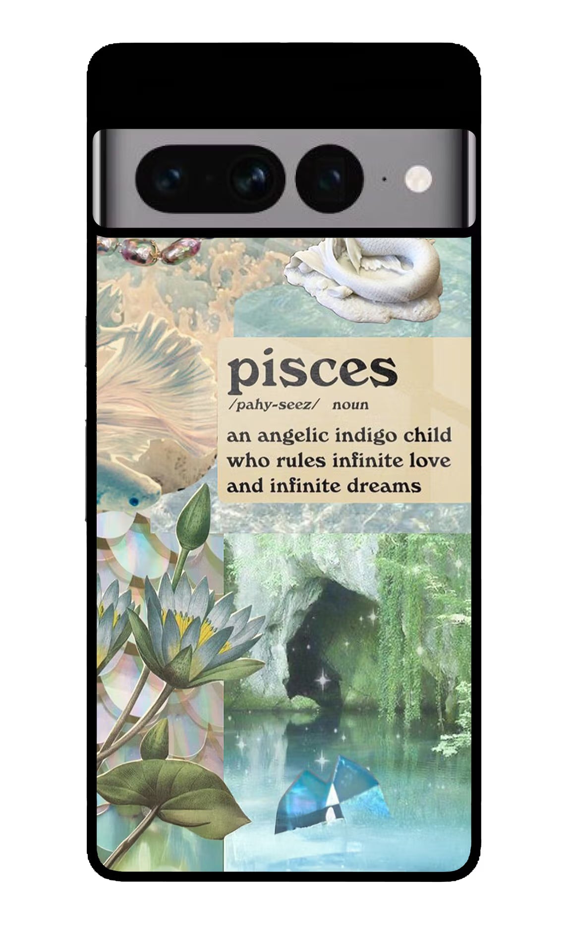 Pisces Zodiac Google Pixel 7 Pro Glass Case Back Cover by Casekaro