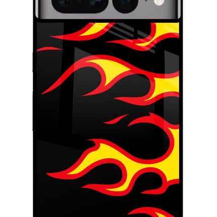 Side Sweep Flames Google Pixel 7 Pro Glass Case