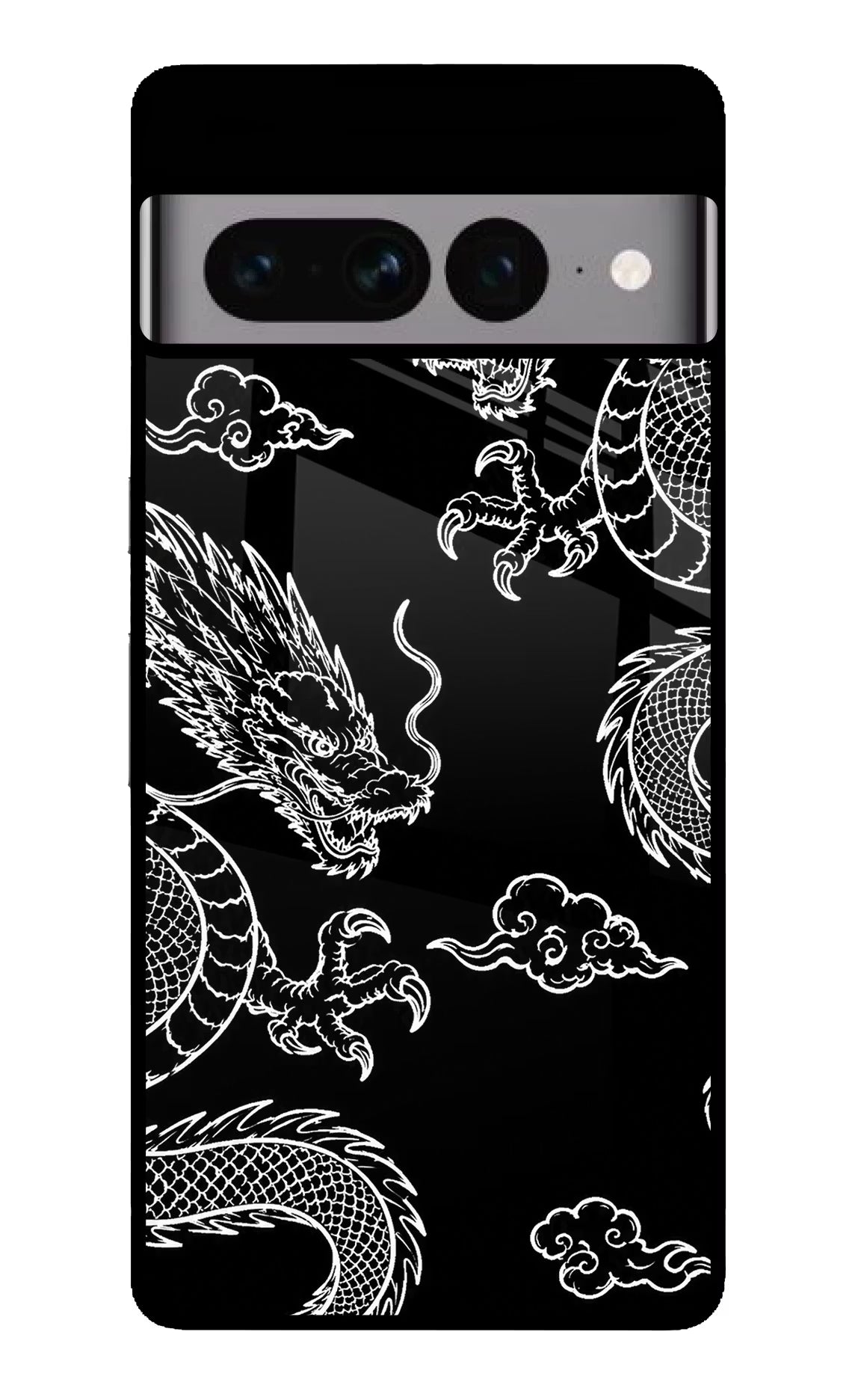 Twin Dragons Google Pixel 7 Pro Glass Case Back Cover by Casekaro