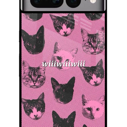 Pink Cats Google Pixel 7 Pro Glass Case