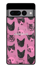 Pink Cats Google Pixel 7 Pro Glass Case