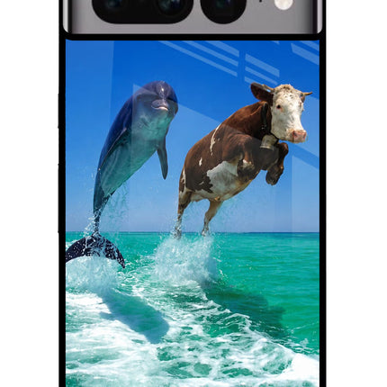 Dolphin vs Cow Google Pixel 7 Pro Glass Case
