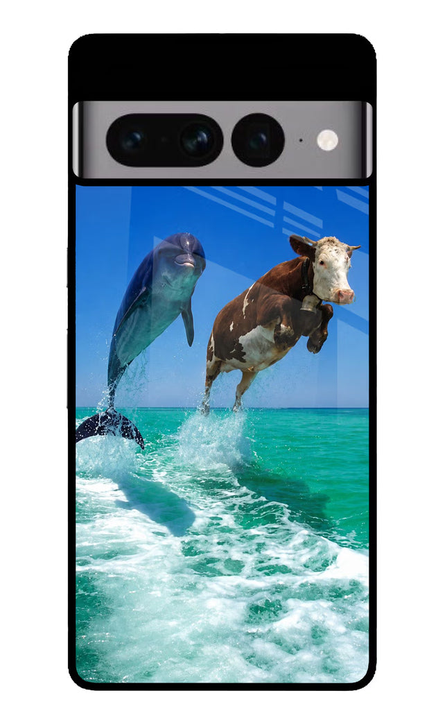Dolphin vs Cow Google Pixel 7 Pro Glass Case