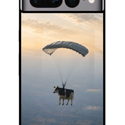 Skydiving Cow Google Pixel 7 Pro Glass Case