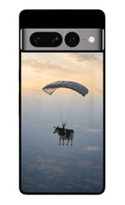 Skydiving Cow Google Pixel 7 Pro Glass Case