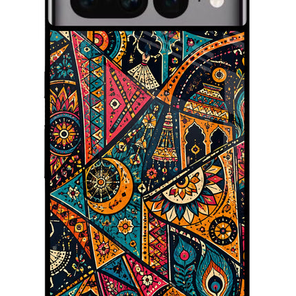 Folk Print Google Pixel 7 Pro Glass Case