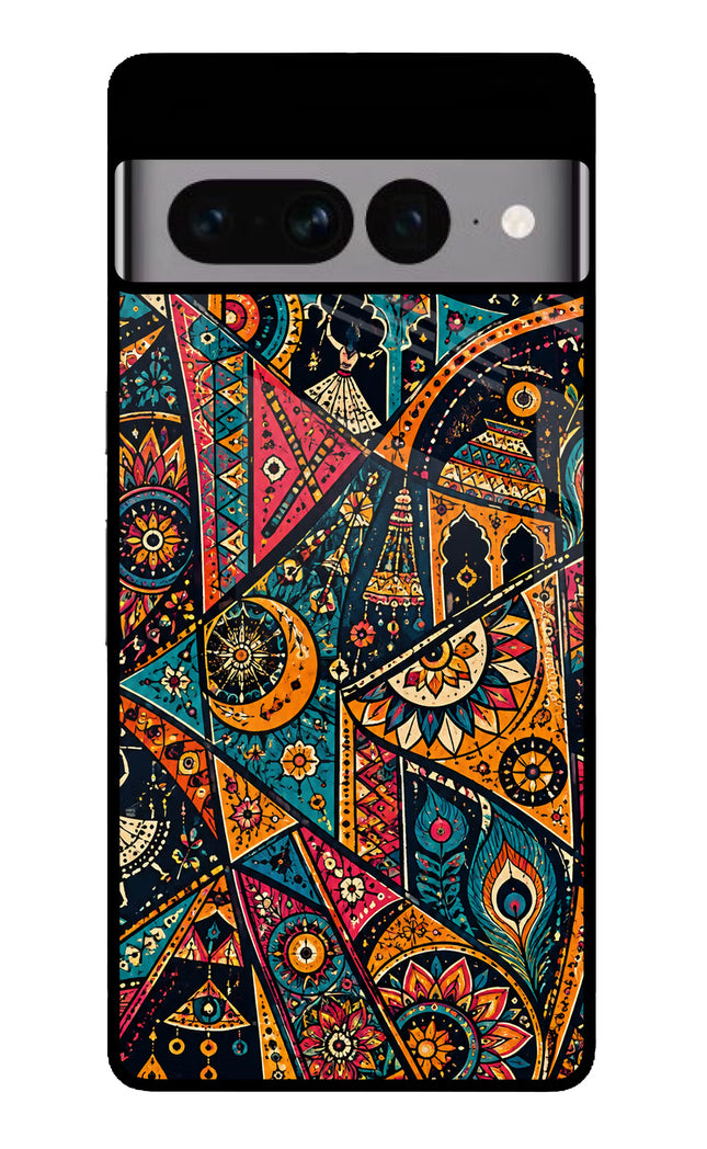 Folk Print Google Pixel 7 Pro Glass Case