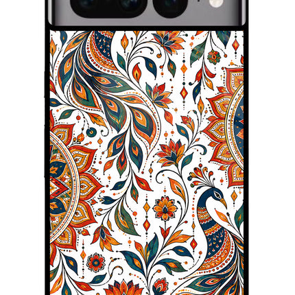 White Mayura Google Pixel 7 Pro Glass Case