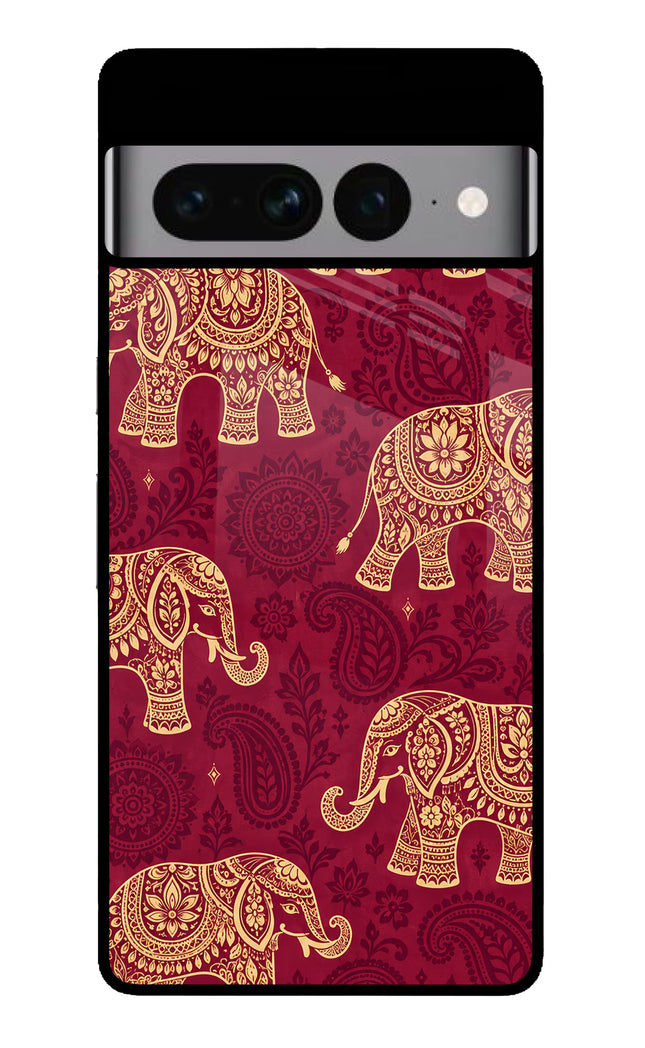 Maroon Elephant Google Pixel 7 Pro Glass Case