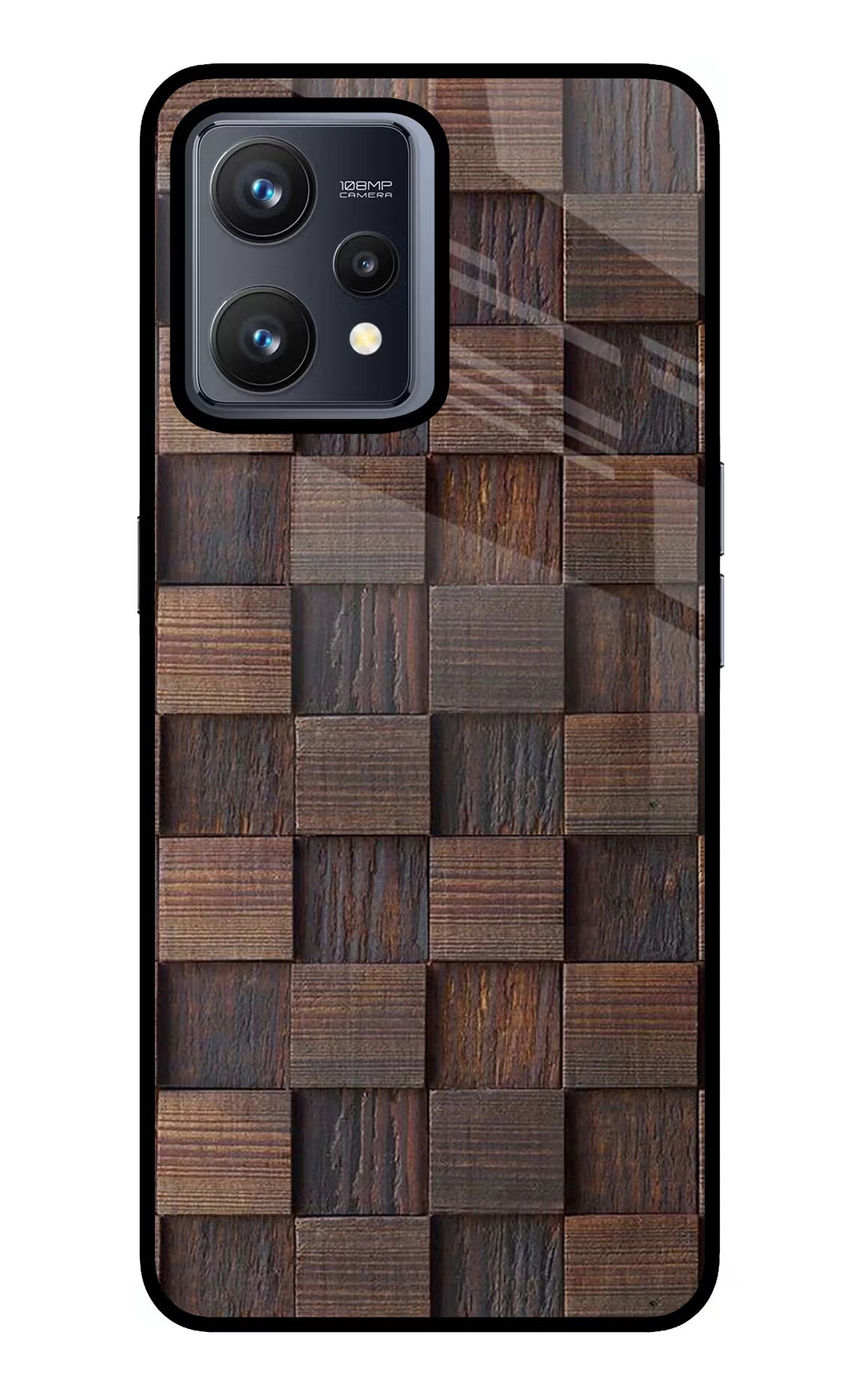 Wooden Cube Design Realme 9 4G Glass Case Back Cover by Casekaro