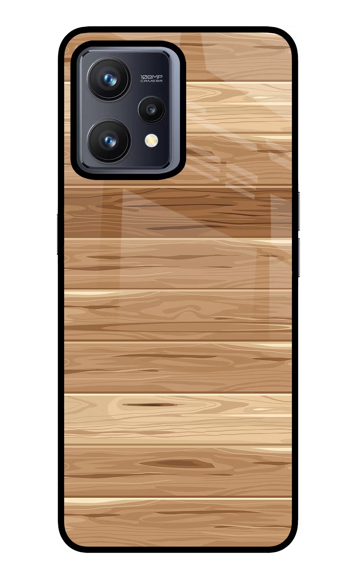 Wooden Vector Realme 9 4G Glass Case Back Cover by Casekaro