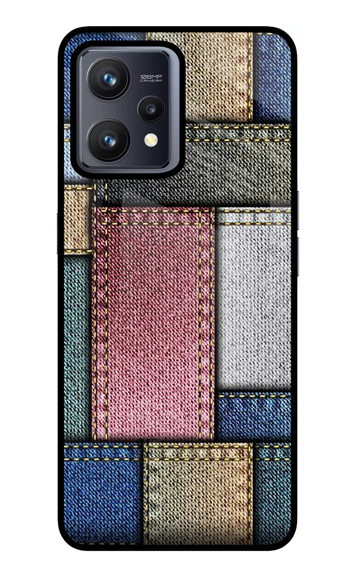 Multicolor Jeans Realme 9 4G Glass Case Back Cover by Casekaro