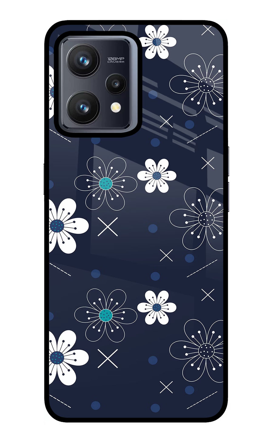 Flowers Realme 9 4G Back Cover, Glass case
