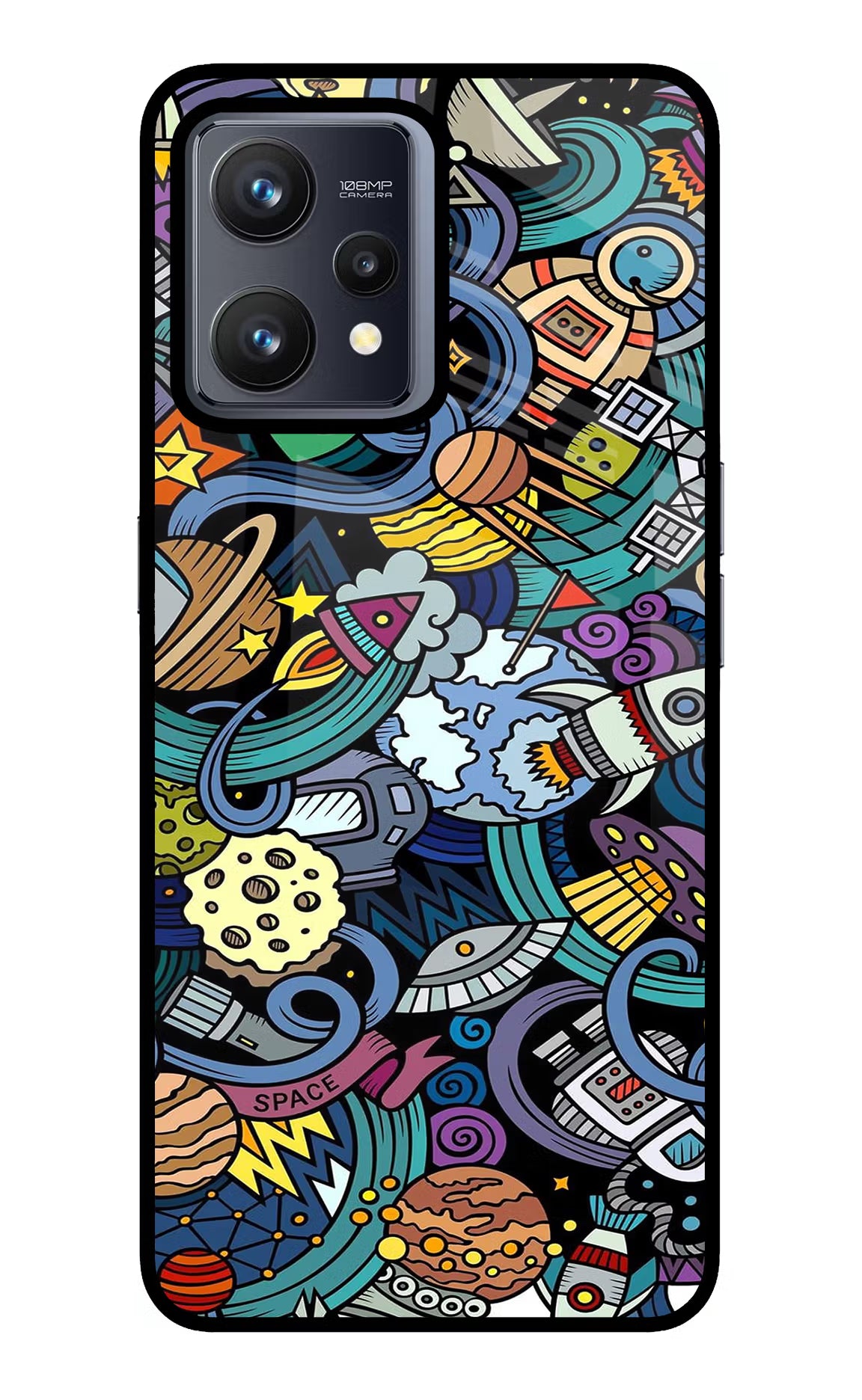 Space Abstract Realme 9 4G Glass Case Back Cover by Casekaro
