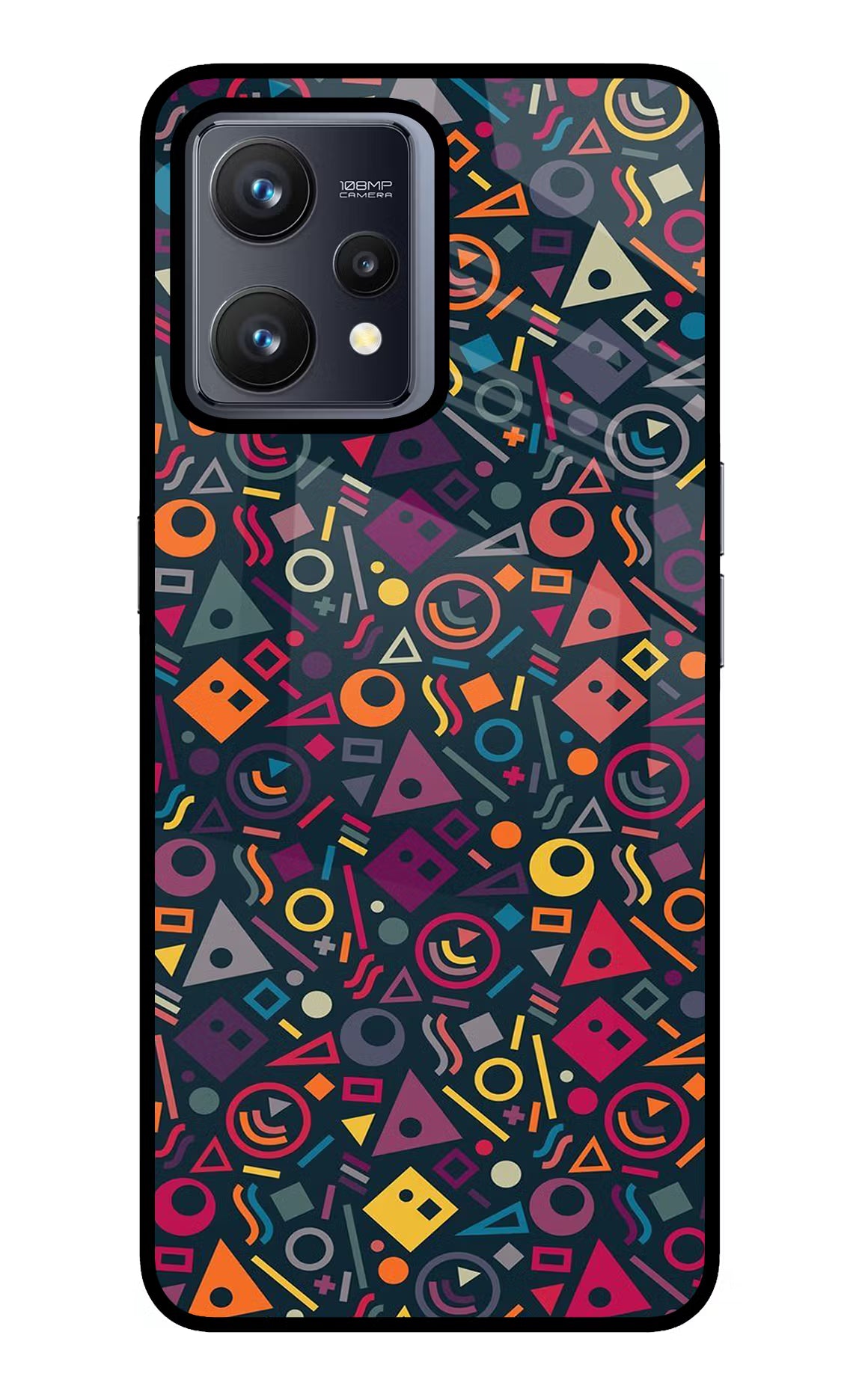Geometric Abstract Realme 9 4G Glass Case Back Cover by Casekaro