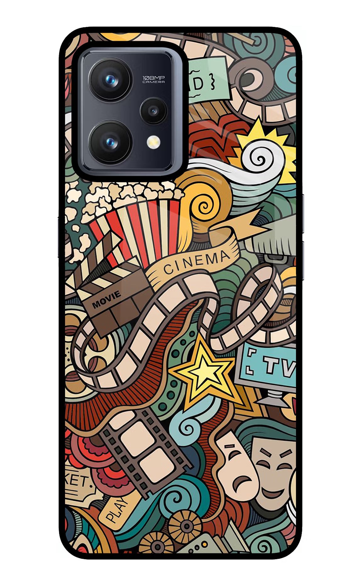 Cinema Abstract Realme 9 4G Glass Case Back Cover by Casekaro