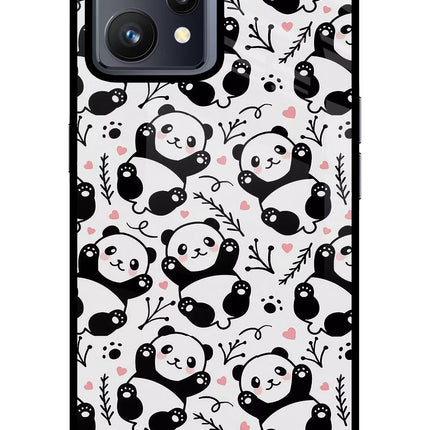 Cute Panda Realme 9 4G Glass Case Back Cover by Casekaro
