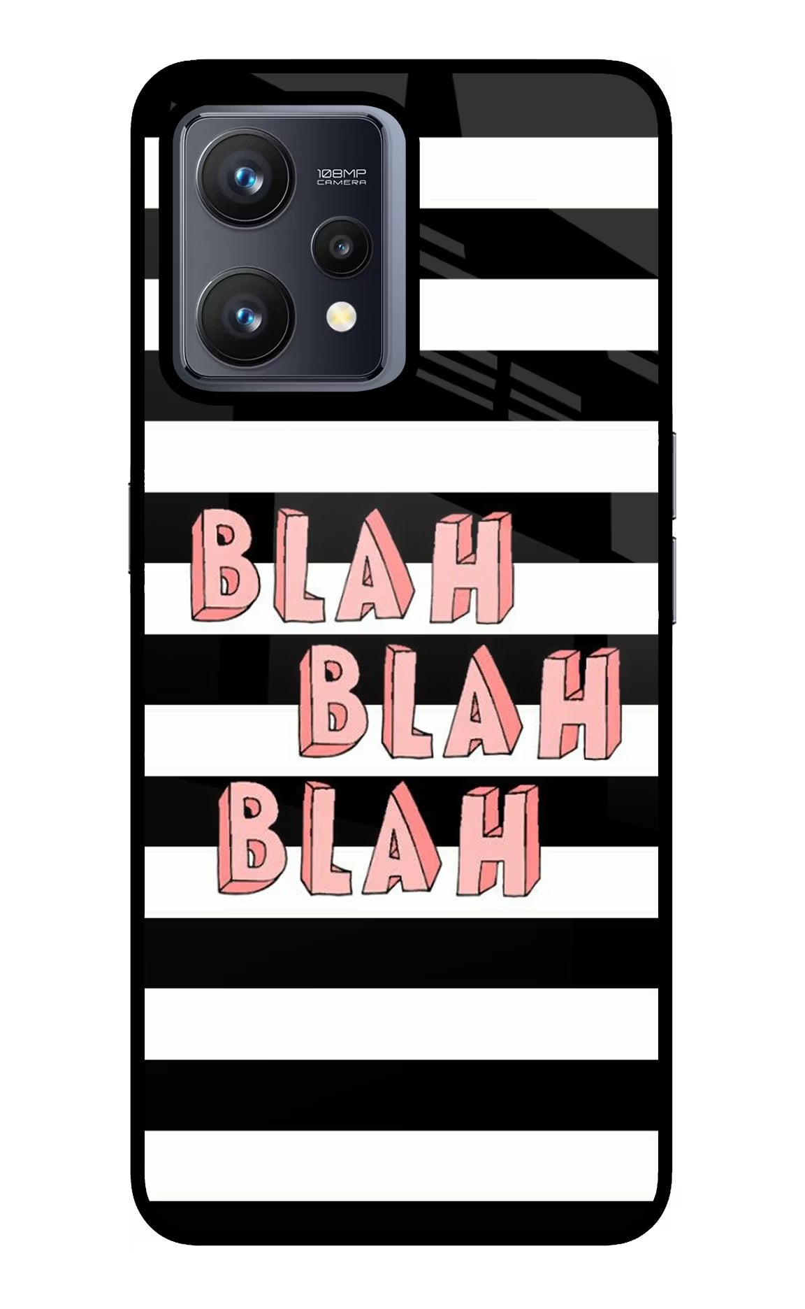 Blah Blah Blah Realme 9 4G Glass Case Back Cover by Casekaro