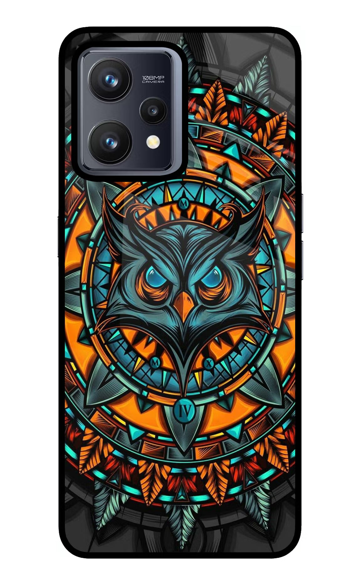 Angry Owl Art Realme 9 4G Glass Case Back Cover by Casekaro