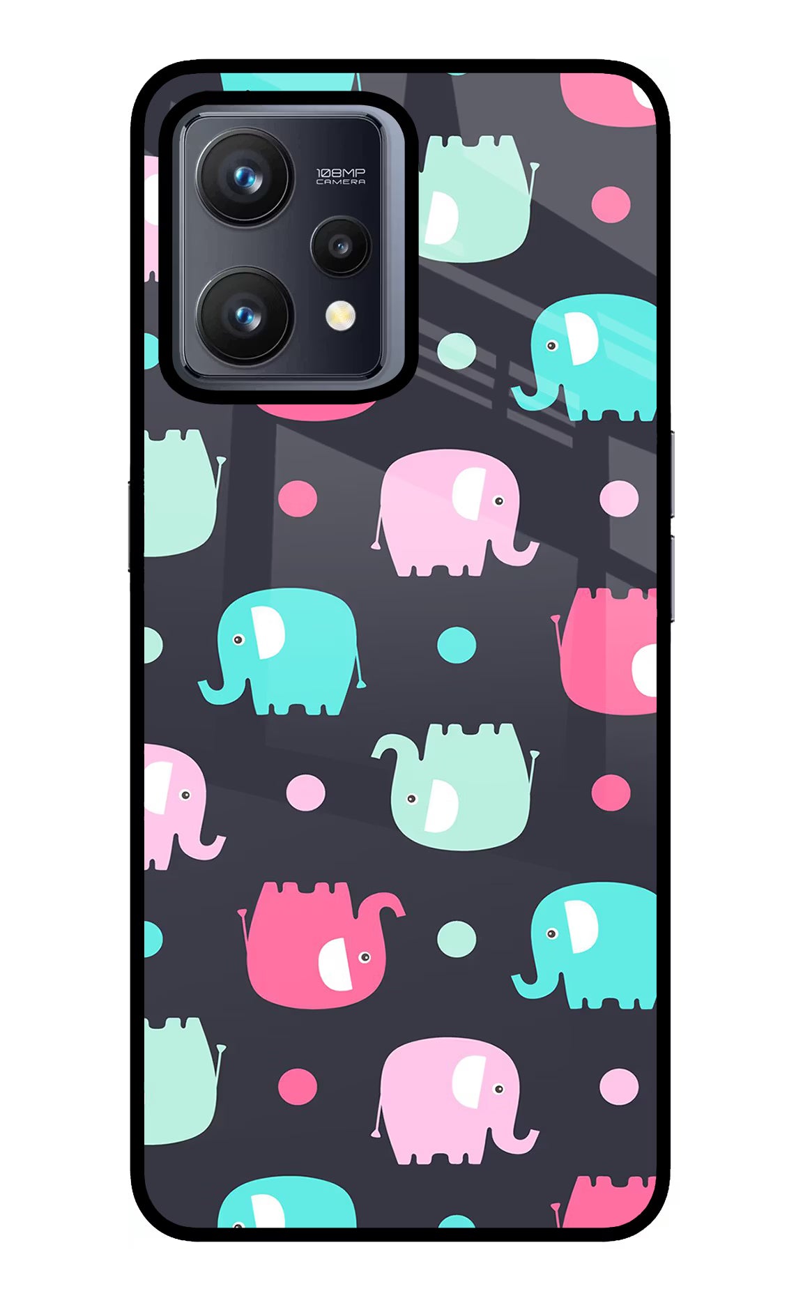 Elephants Realme 9 4G Glass Case Back Cover by Casekaro