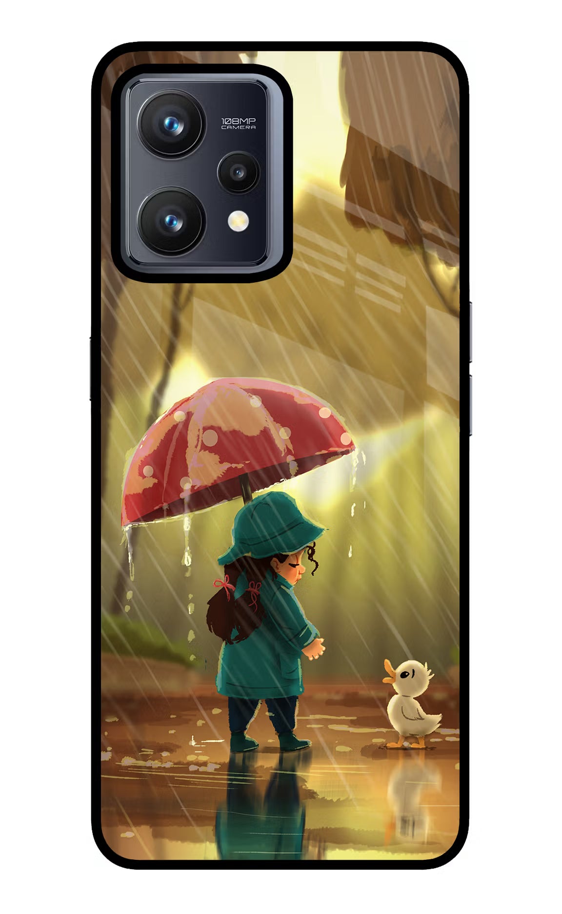 Rainy Day Realme 9 4G Glass Case Back Cover by Casekaro
