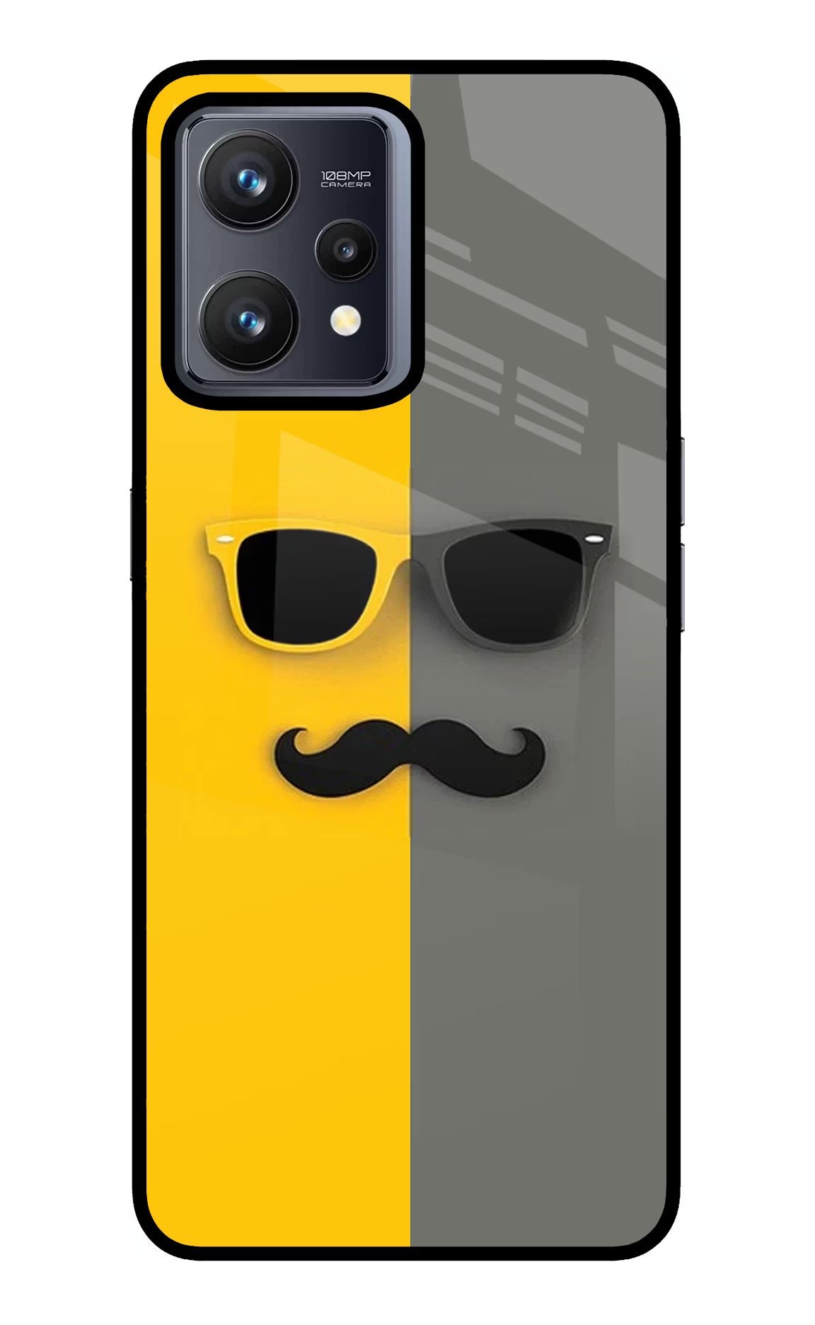 Sunglasses with Mustache Realme 9 4G Glass Case