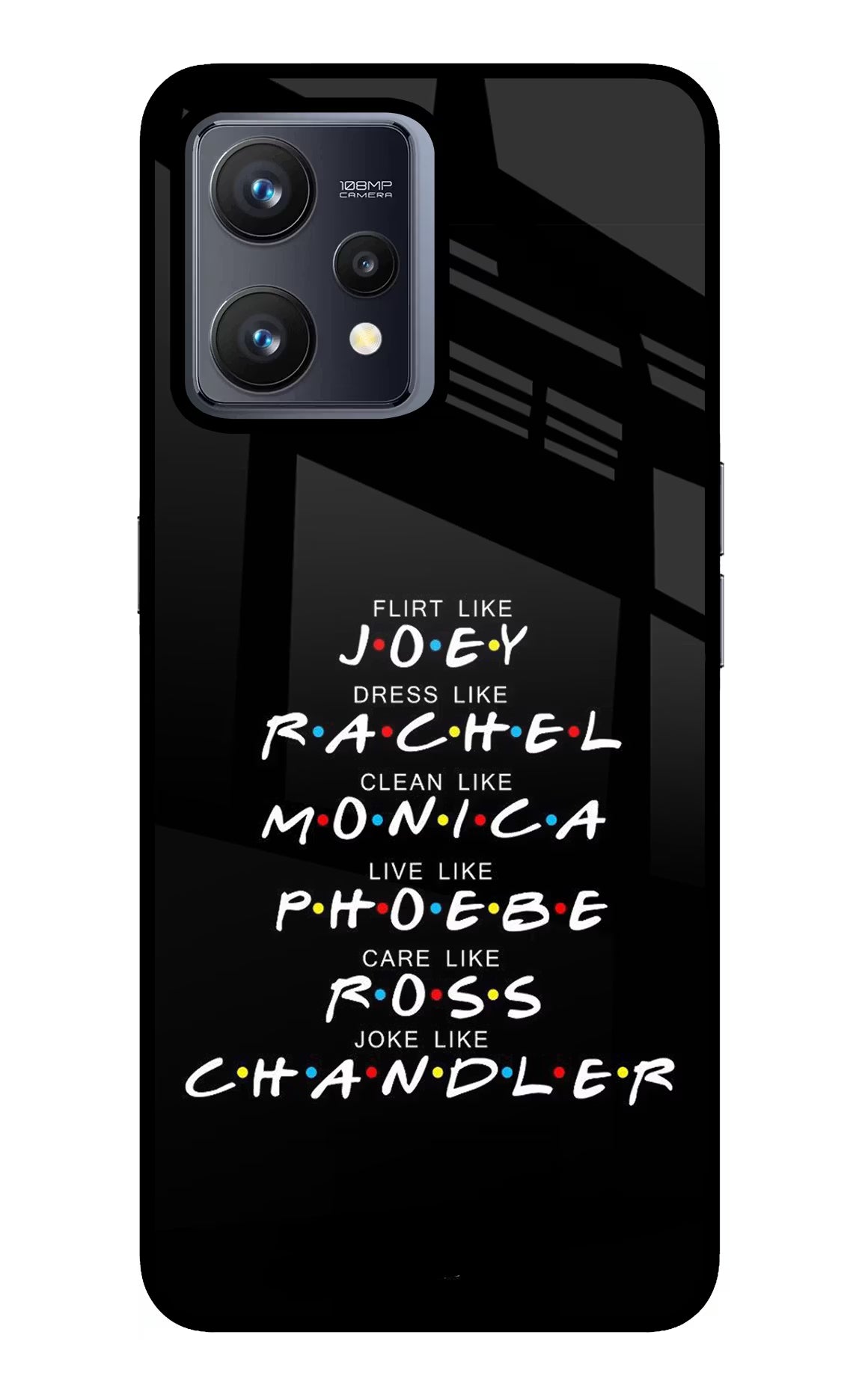 FRIENDS Character Realme 9 4G Glass Case Back Cover by Casekaro