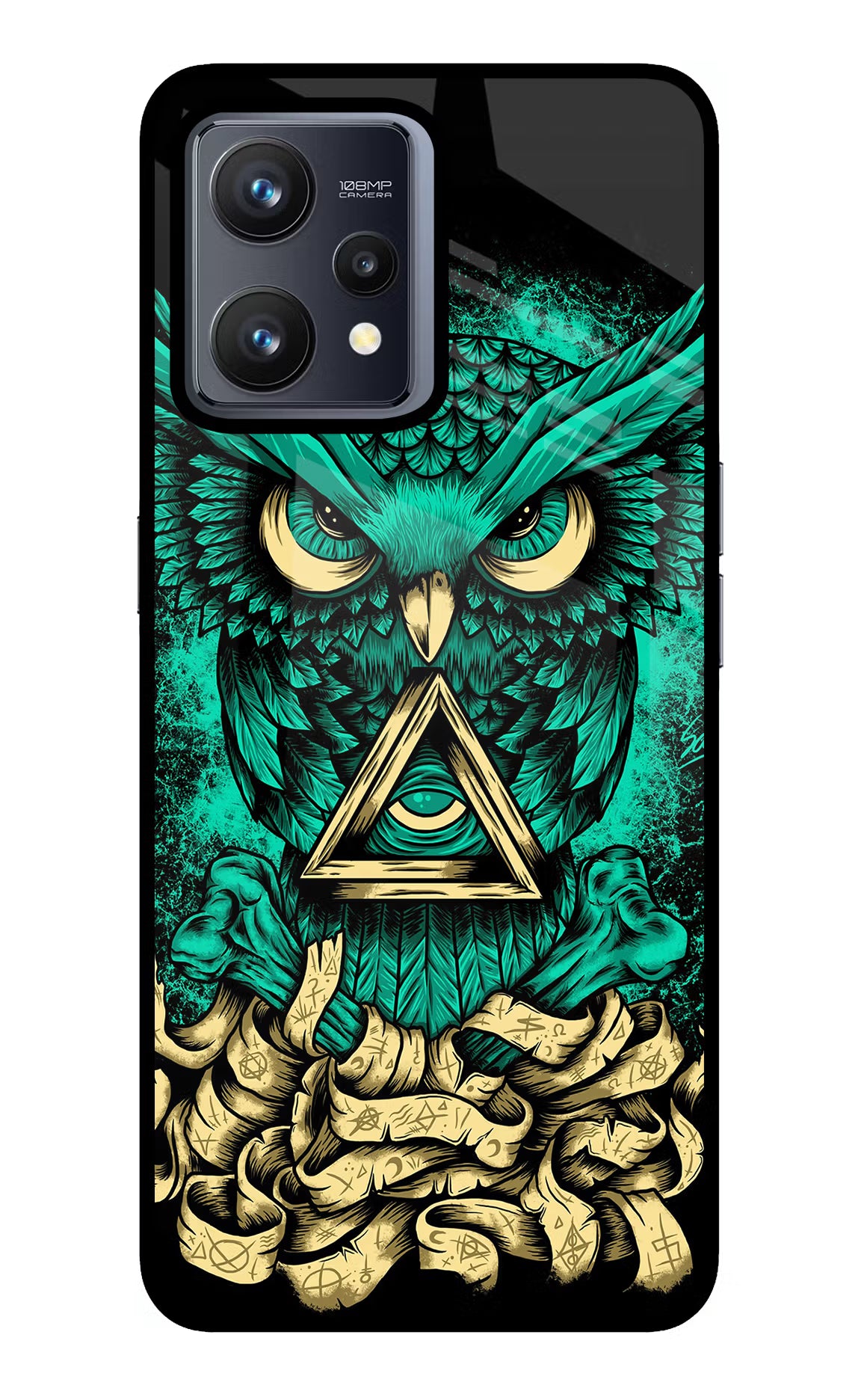 Green Owl Realme 9 4G Glass Case Back Cover by Casekaro