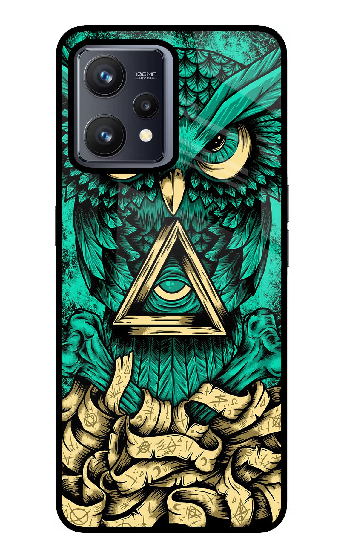 Green Owl Realme 9 4G Glass Case