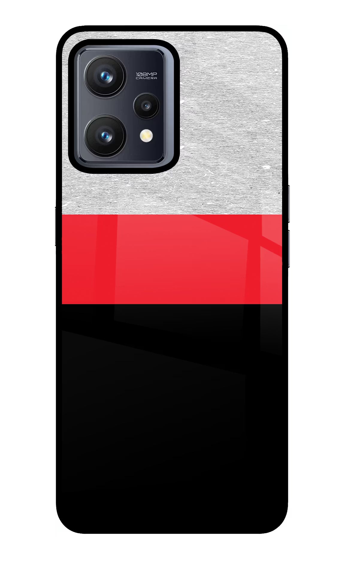 Tri Color Pattern Realme 9 4G Glass Case Back Cover by Casekaro